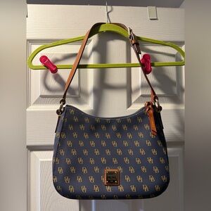 Dooney & Bourke Greta Blue and Brown Shoulder Bag, LIKE NEW